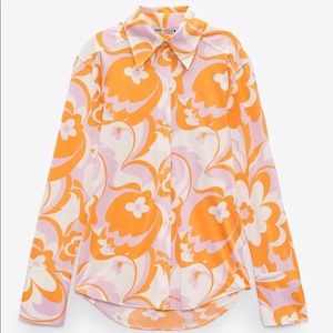Zara Retro Printed Button Up